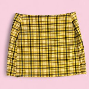 Urban Outfitters Yellow Plaid Mini Skirt